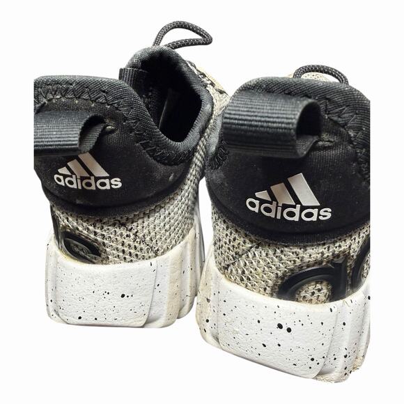 Adidas Kids Sneakers Gray/Black Knit Athletic Shoes Size 1 Running Casual - Picture 5 of 7